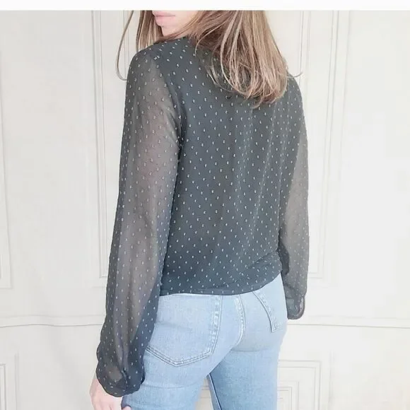 NWT Avec Les Filles Polyester Long Sleeve Blouse - Picture 4 of 8